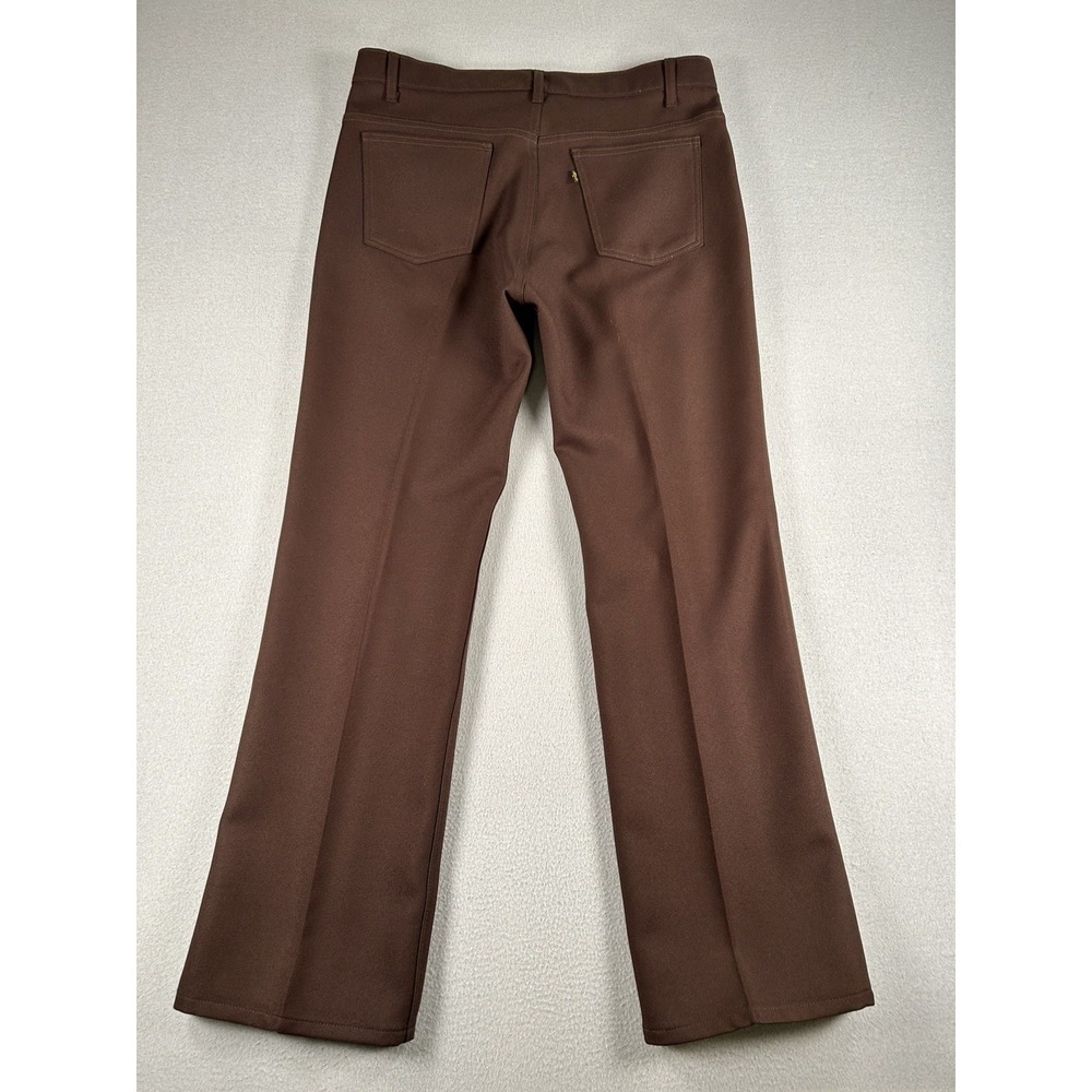 VTG Levi's Gold Tab Brown Polyester Flare Pants Mens Disco 70s USA VTG 38x31 - Picture 7 of 9